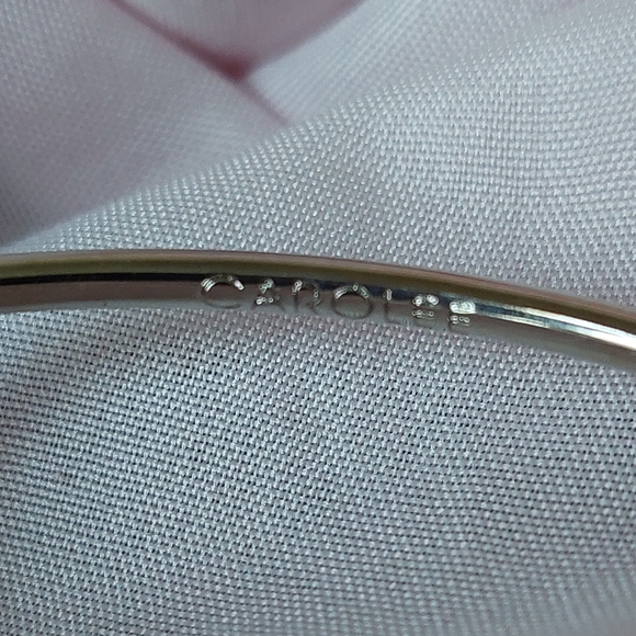 Silver & Rhinestone Word Play "Something Blue" Fidget Bangle Bracelet. NWOB. - Picture 5 of 7